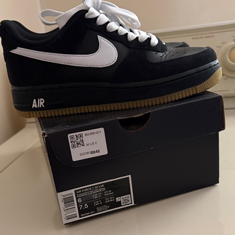 Nike Air Force 1 Low Black White Gum Sneakers